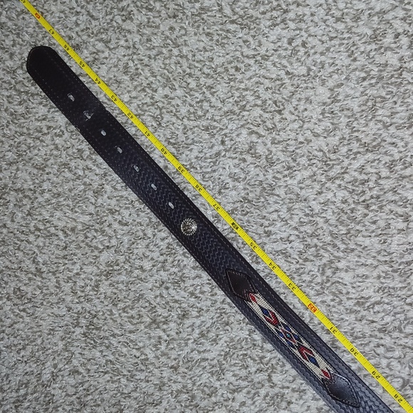 Men's wranglers genuine Leather Belt with Embroidered Design - Picture 7 of 12